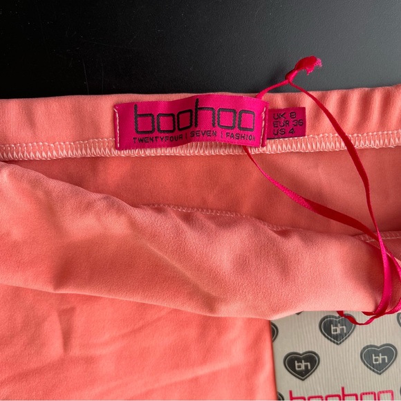 Boohoo Coral Bodycon Skirt NWT - Picture 5 of 10